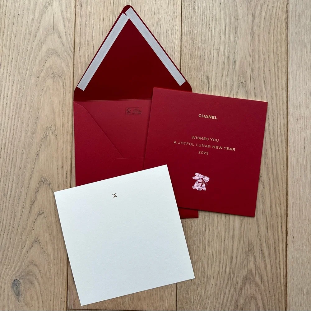 🆕 Chanel 2023 Lunar Chinese New Year Bunny Rabbit Card, Notecard & Envelope